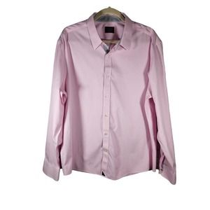 UNTUCKit Men's Long Sleeve Button Front Shirt XXL Pink and‎ White Stripes